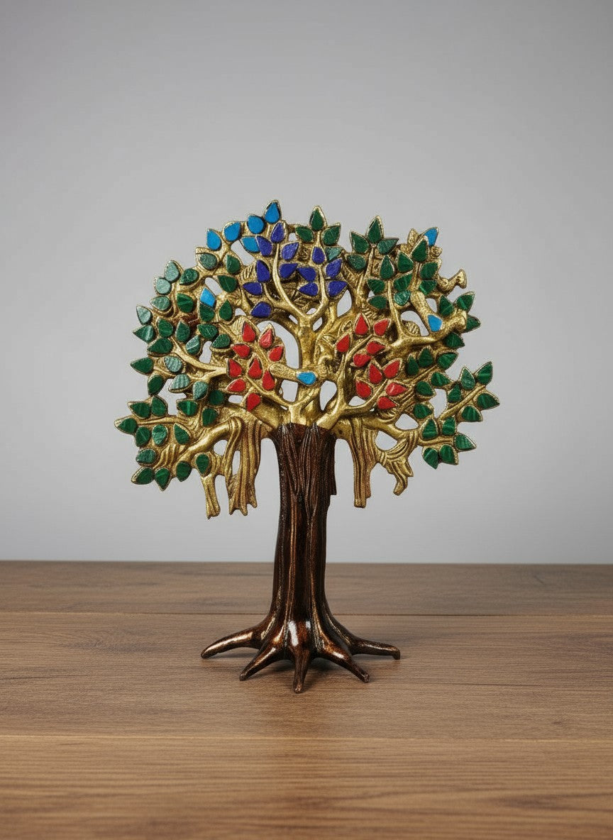 brass with stone work kalpavriksha/ tree for home décor/ gift item